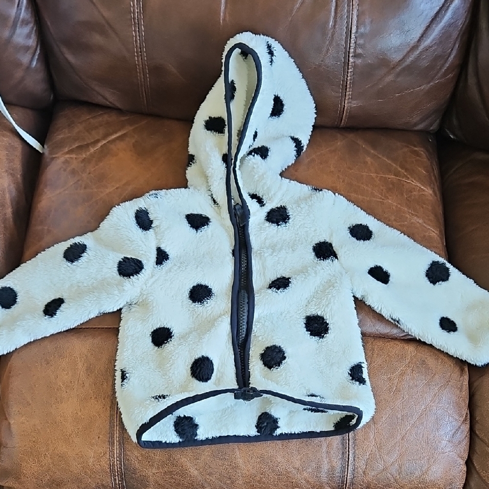 Little Me Black and White Polka Dot Hoodie